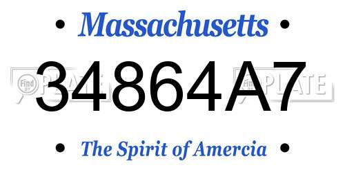 34864A7 Massachusetts License Plate