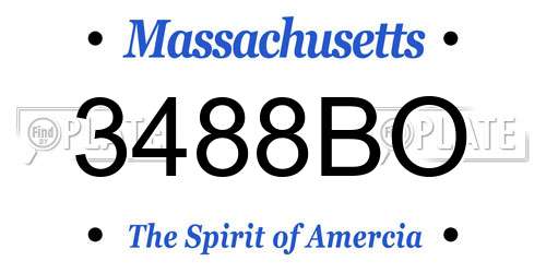 3488BO Massachusetts License Plate
