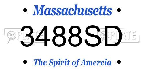 3488SD Massachusetts License Plate
