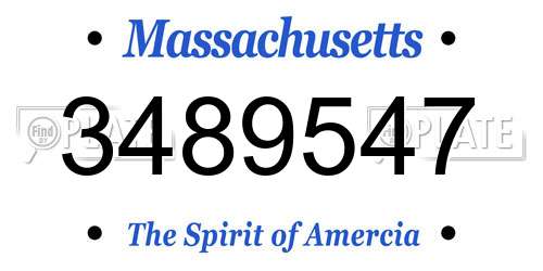 3489547 Massachusetts License Plate