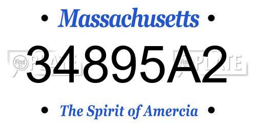 34895A2 Massachusetts License Plate