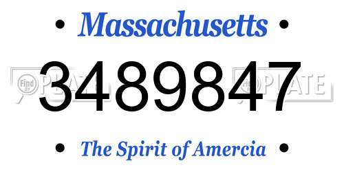 3489847 Massachusetts License Plate