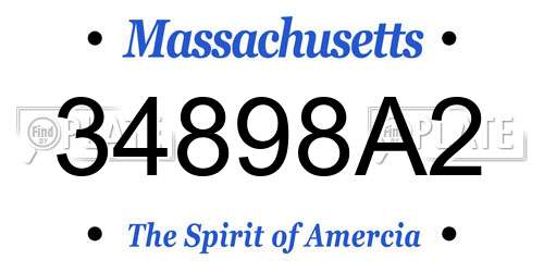 34898A2 Massachusetts License Plate