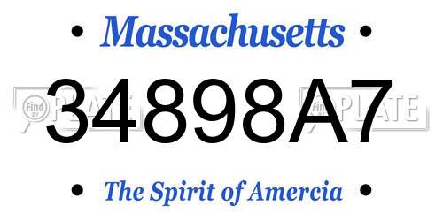 34898A7 Massachusetts License Plate