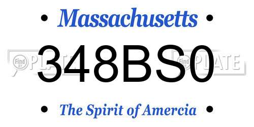 348BS0 Massachusetts License Plate