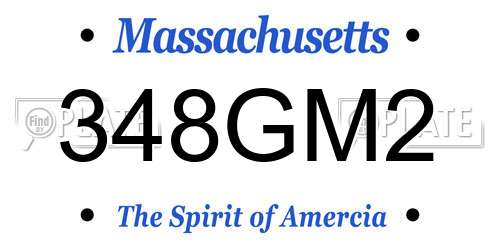 348GM2 Massachusetts License Plate
