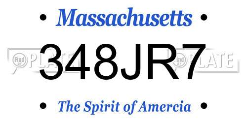 348JR7 Massachusetts License Plate