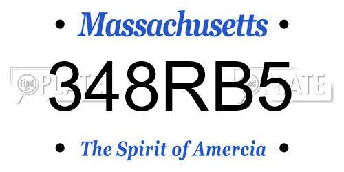 348RB5 Massachusetts License Plate