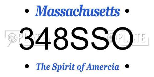 348SSO Massachusetts License Plate