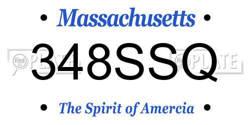 348SSQ Massachusetts License Plate