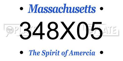 348X05 Massachusetts License Plate