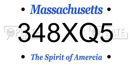 348XQ5 Massachusetts License Plate