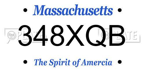 348XQB Massachusetts License Plate