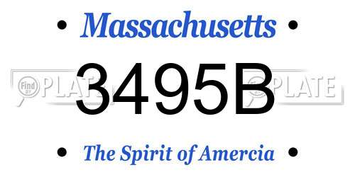 3495B Massachusetts License Plate