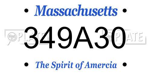 349A30 Massachusetts License Plate