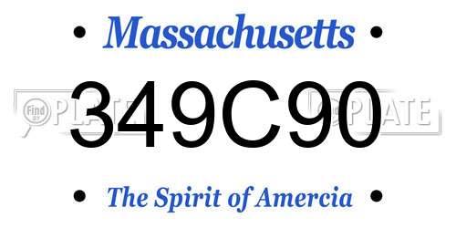 349C90 Massachusetts License Plate