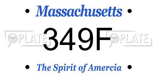 349F Massachusetts License Plate