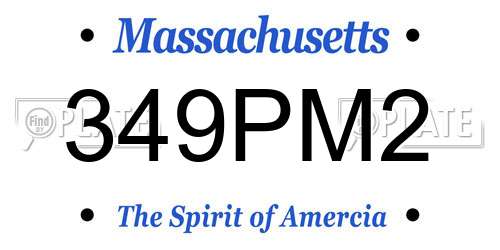 349PM2 Massachusetts License Plate