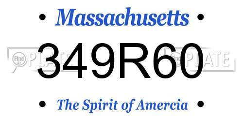 349R60 Massachusetts License Plate
