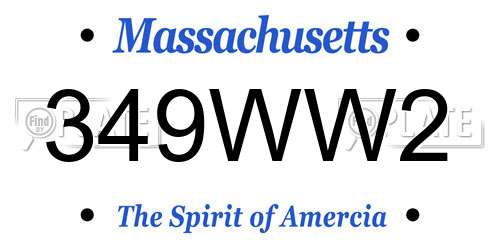 349WW2 Massachusetts License Plate
