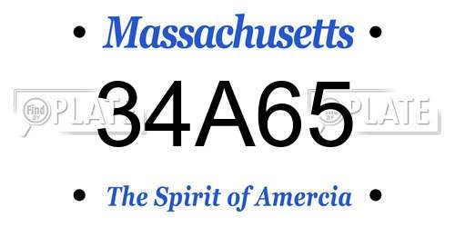 34A65 Massachusetts License Plate