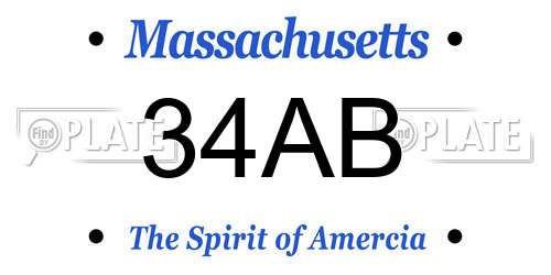 34AB Massachusetts License Plate