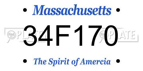 34F170 Massachusetts License Plate