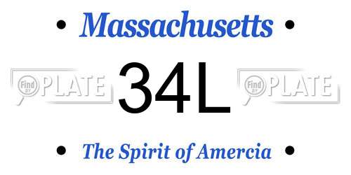34L Massachusetts License Plate