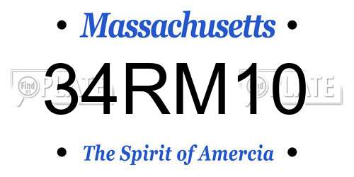 34RM10 Massachusetts License Plate