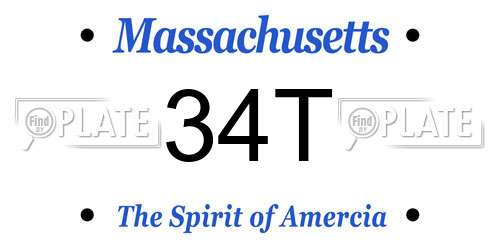 34T Massachusetts License Plate