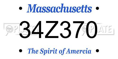 34Z370 Massachusetts License Plate