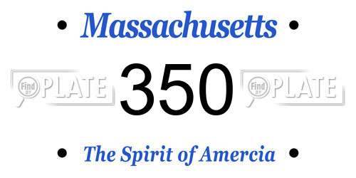 350 Massachusetts License Plate