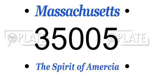 35005 Massachusetts License Plate