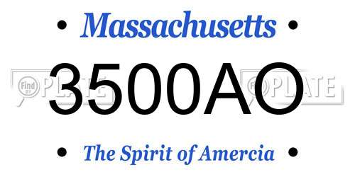 3500AO Massachusetts License Plate