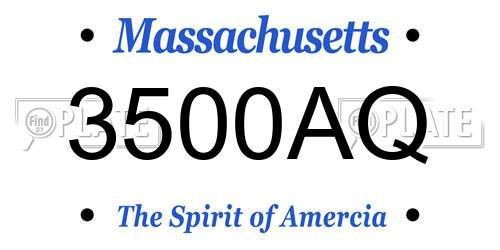 3500AQ Massachusetts License Plate