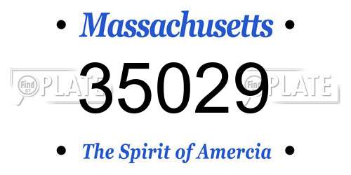 35029 Massachusetts License Plate