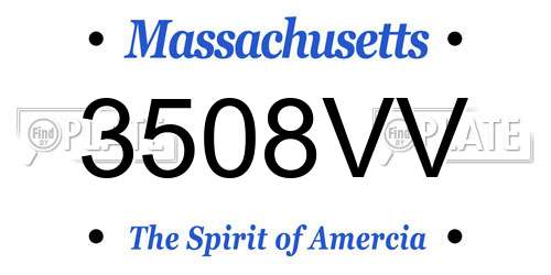 3508VV Massachusetts License Plate