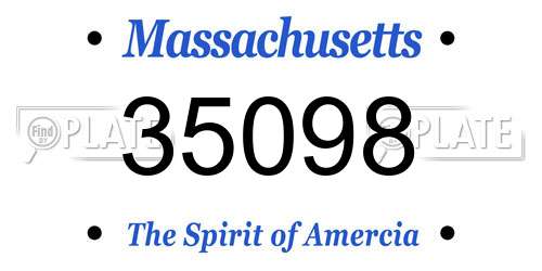 35098 Massachusetts License Plate