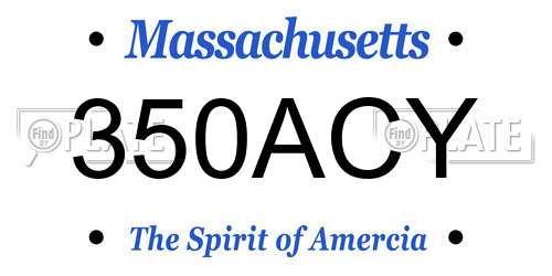 350ACY Massachusetts License Plate