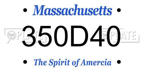 350D40 Massachusetts License Plate