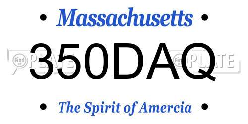 350DAQ Massachusetts License Plate