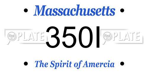350I Massachusetts License Plate