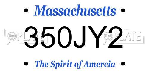 350JY2 Massachusetts License Plate