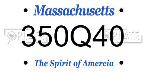 350Q40 Massachusetts License Plate