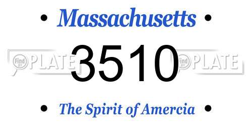 3510 Massachusetts License Plate