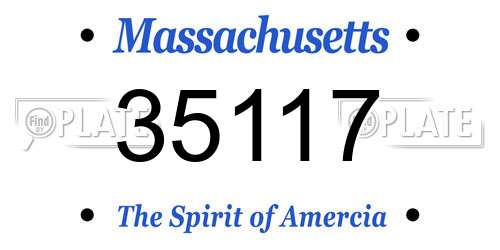 35117 Massachusetts License Plate