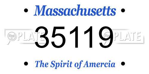 35119 Massachusetts License Plate
