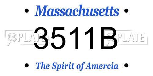 3511B Massachusetts License Plate
