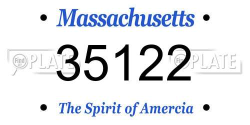 35122 Massachusetts License Plate