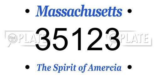 35123 Massachusetts License Plate